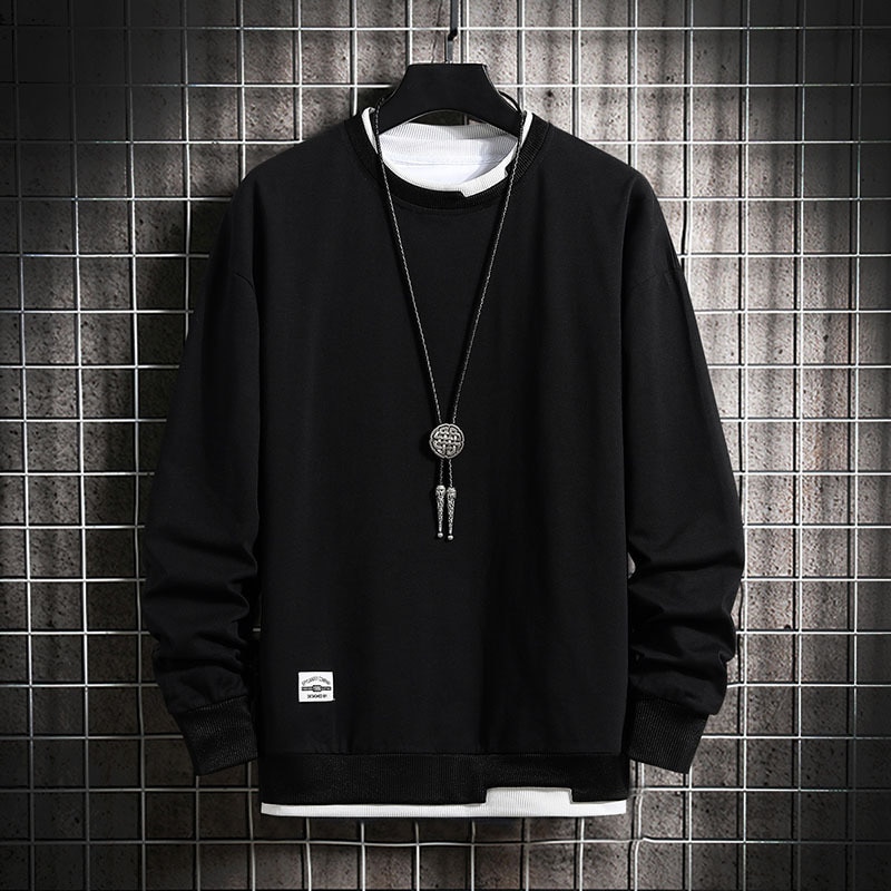 Khoác Nam Áo Nỉ Hoodie Nam Giả Hai Mảnh Nhiều Màu Cổ Tròn Thời Trang Harajuku Nam Áo Mới 2023