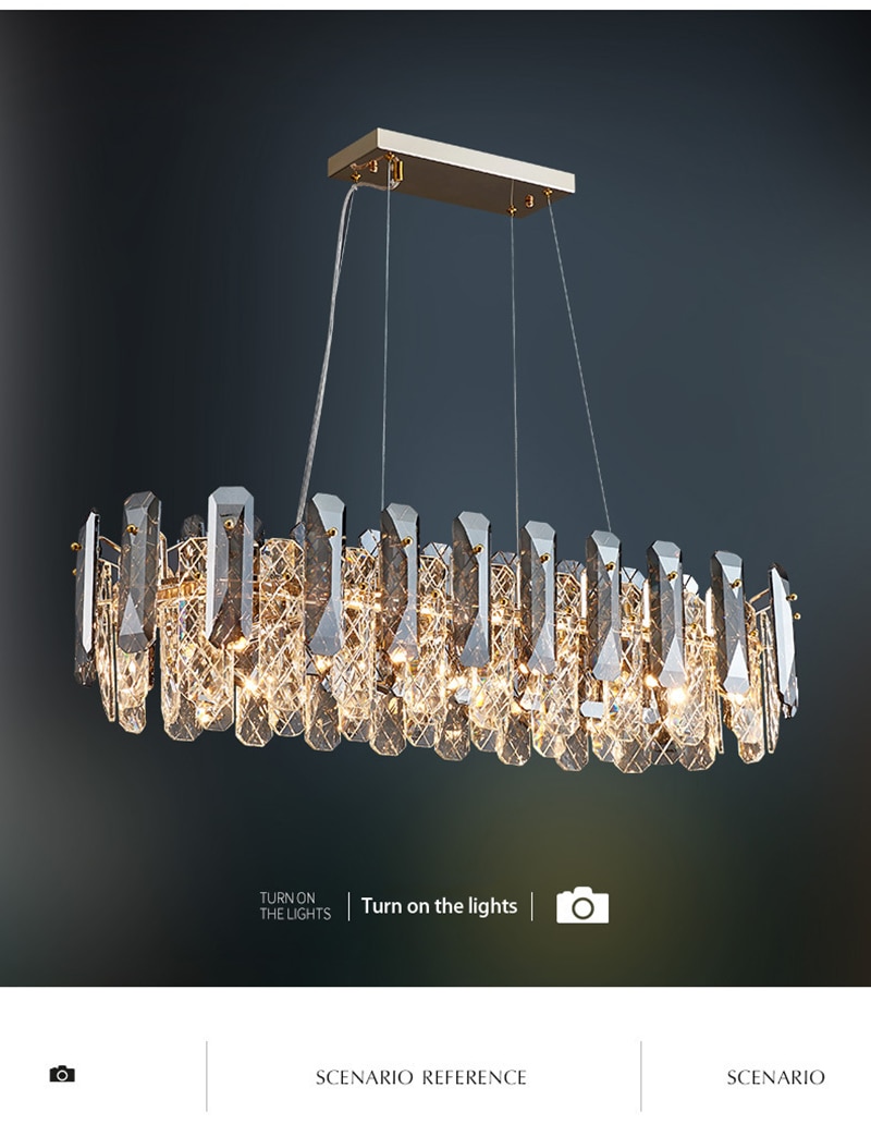 LED Luxury Crystal Chandeliers Lustre Pendant Lights Home Hanging Lighting For Living Dining Room Hotel Decoration Pendant Lamp - Images 13