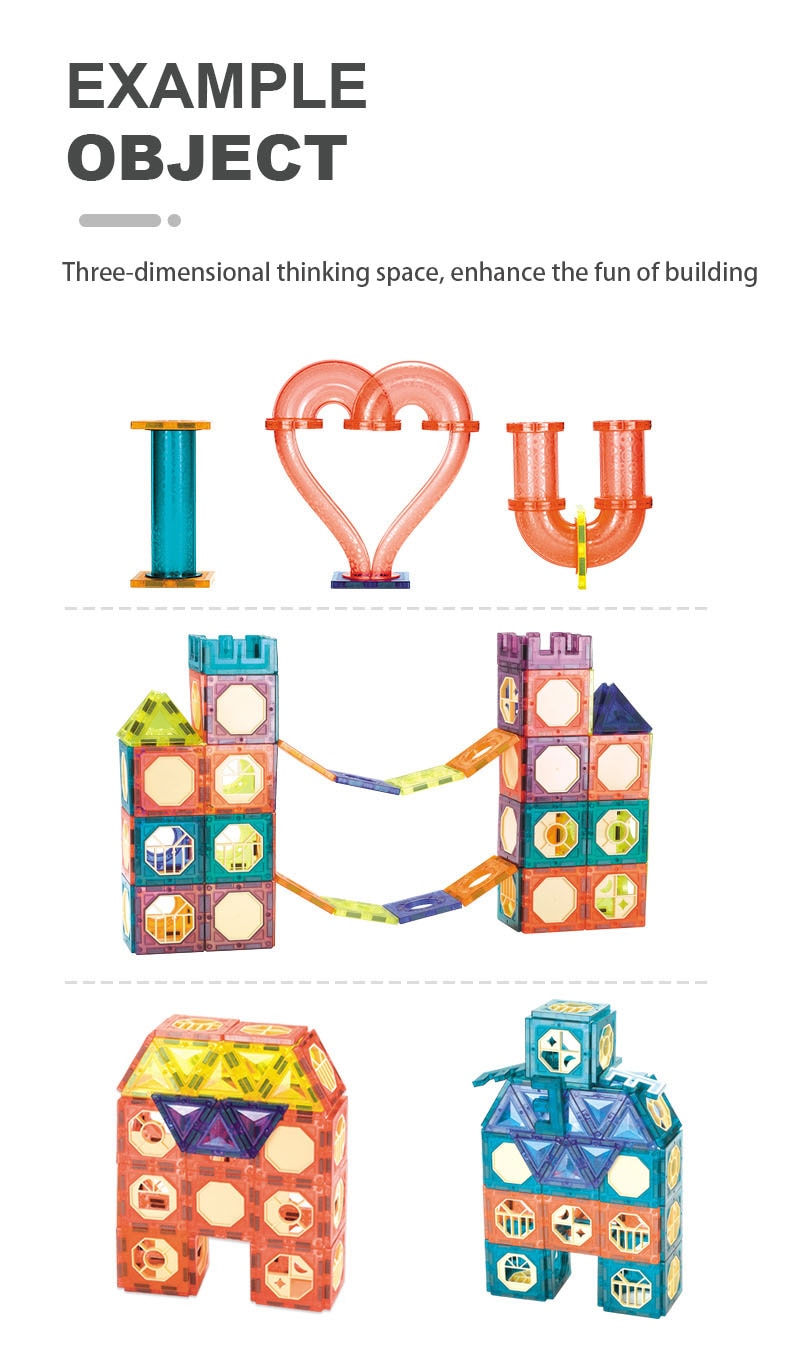 LED Magnetic Blocks Track Building Brick Bead Ball Children Toys Construction Competition Running Pipeline Building Blocks - imaget 9