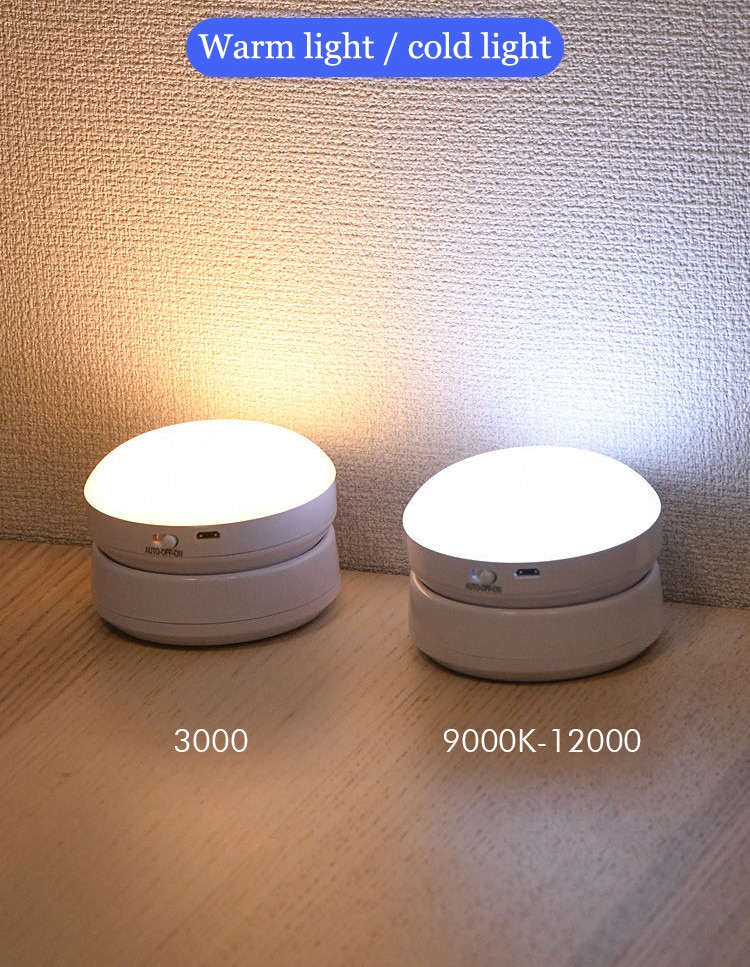 Led Night Light USB Charging Motion Sensor Round Energy-saving Led Lamps Bedroom Sound/Light Control For Corridor Home Bathroom - Images 9