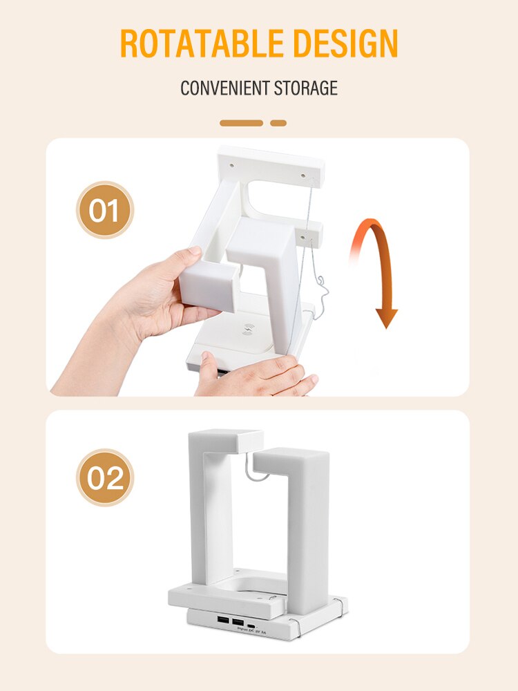 LED Suspended Anti-gravity Night Light with 10W Wireless Charger Desk Lamp Dimmable for Bedroom Bedside Desktop Decoration Gifts - Images 9