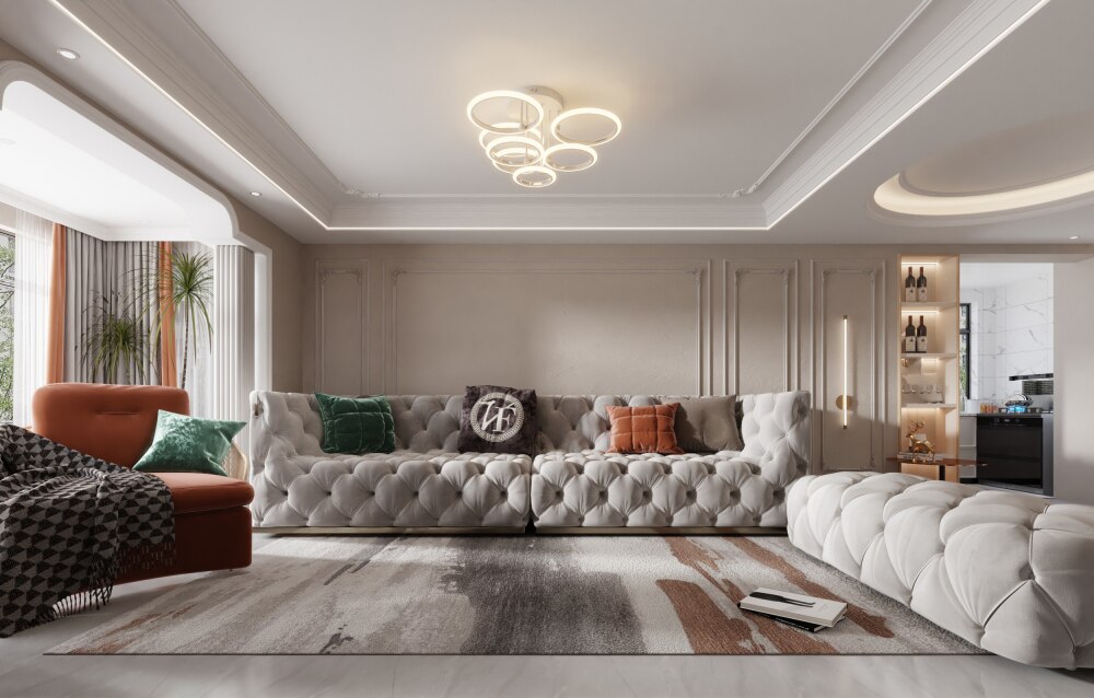 Modern Led Ceiling Light Fixture Smart Remote Stepless Dimming Chandelier 120W Ceiling Lamp for Living Room Bedroom Dining Room - Images 2