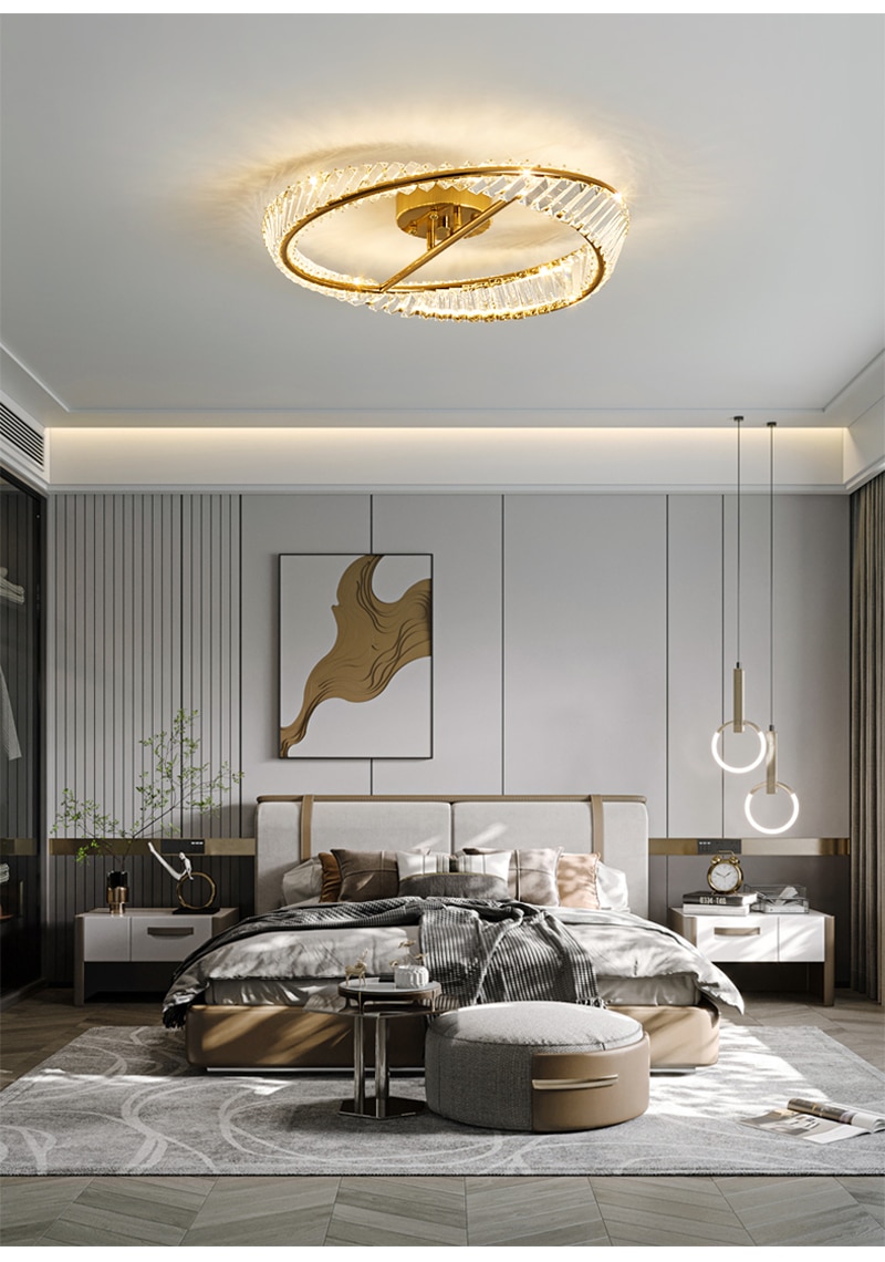 Đèn LED Hiện Đại Sang Trọng Pha Lê Ốp Trần Cho Phòng Khách Phòng Ngủ Trang Trí Nhà Bếp Đèn Chùm Nhà Trong Nhà Đèn Ốp Trần Lustre - Ảnh 9