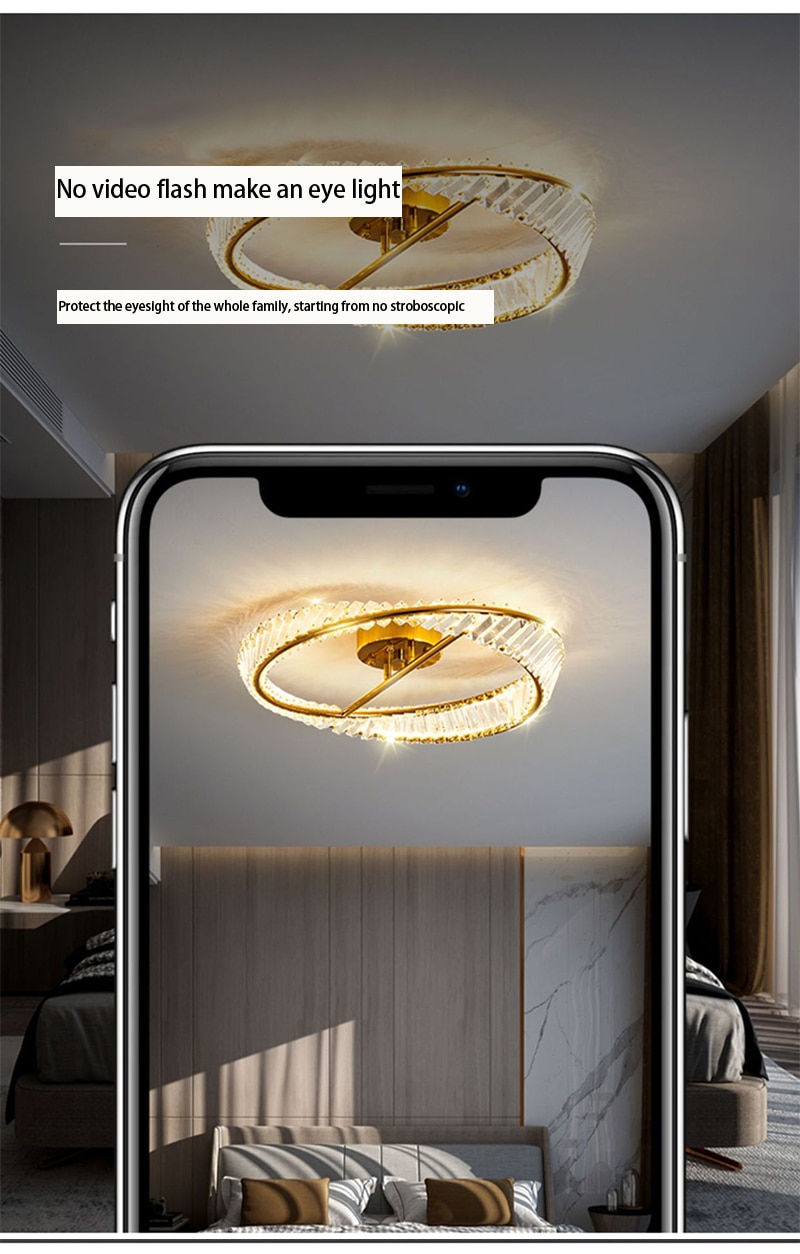 Đèn LED Hiện Đại Sang Trọng Pha Lê Ốp Trần Cho Phòng Khách Phòng Ngủ Trang Trí Nhà Bếp Đèn Chùm Nhà Trong Nhà Đèn Ốp Trần Lustre - Ảnh 4