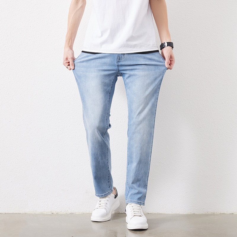 Men's Stretch Slim Loose Straight Jeans 28-48 Plus Size Spring New Thin Pants Fashion Brand Quality All-match Casual Trousers Men's Stretch Slim Loose Straight Jeans 28-48 Plus Size Spring New Thin Pants Fashion Brand Quality All-match Casual Trousers