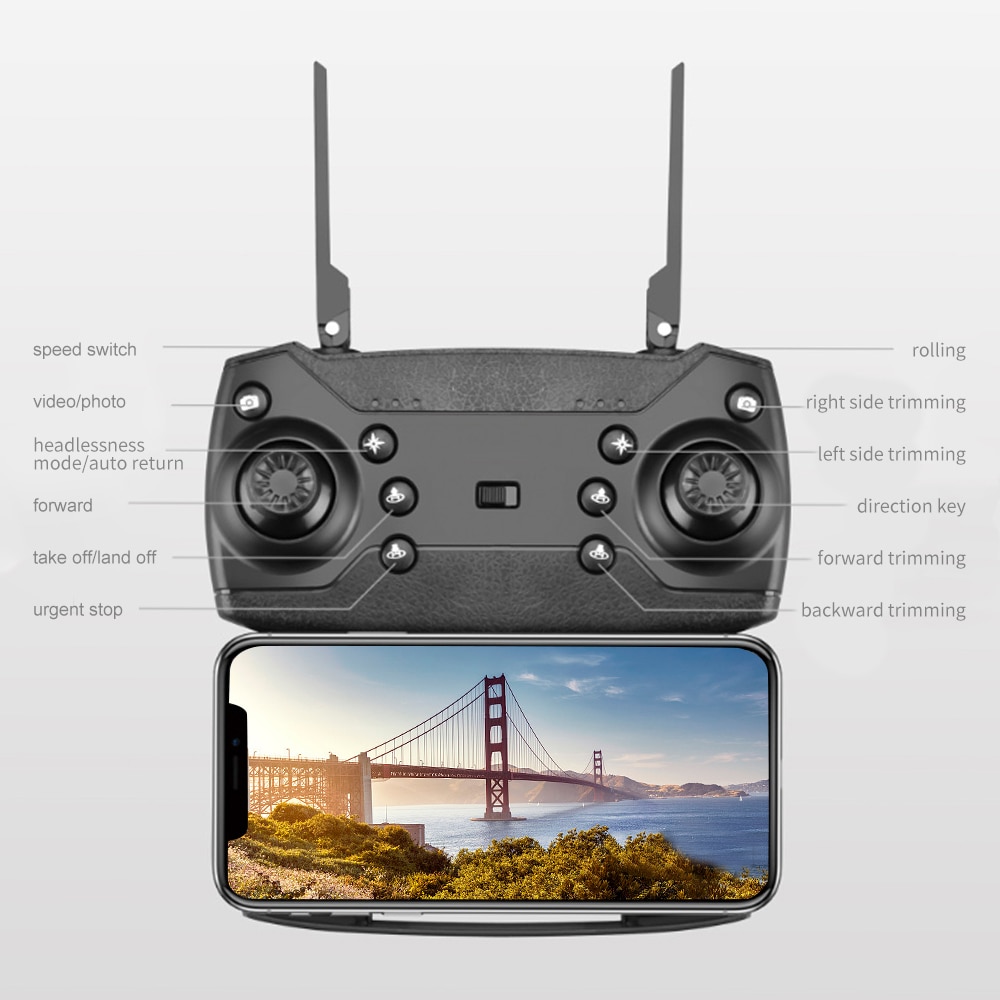 Mới 2023 E88Pro RC Drone 4K Professinal Với Camera Góc Rộng 1080P HD Có Thể Gập Lại RC Máy Bay Trực Thăng WIFI FPV Chiều Cao Giữ Quà Tặng Đồ Chơi