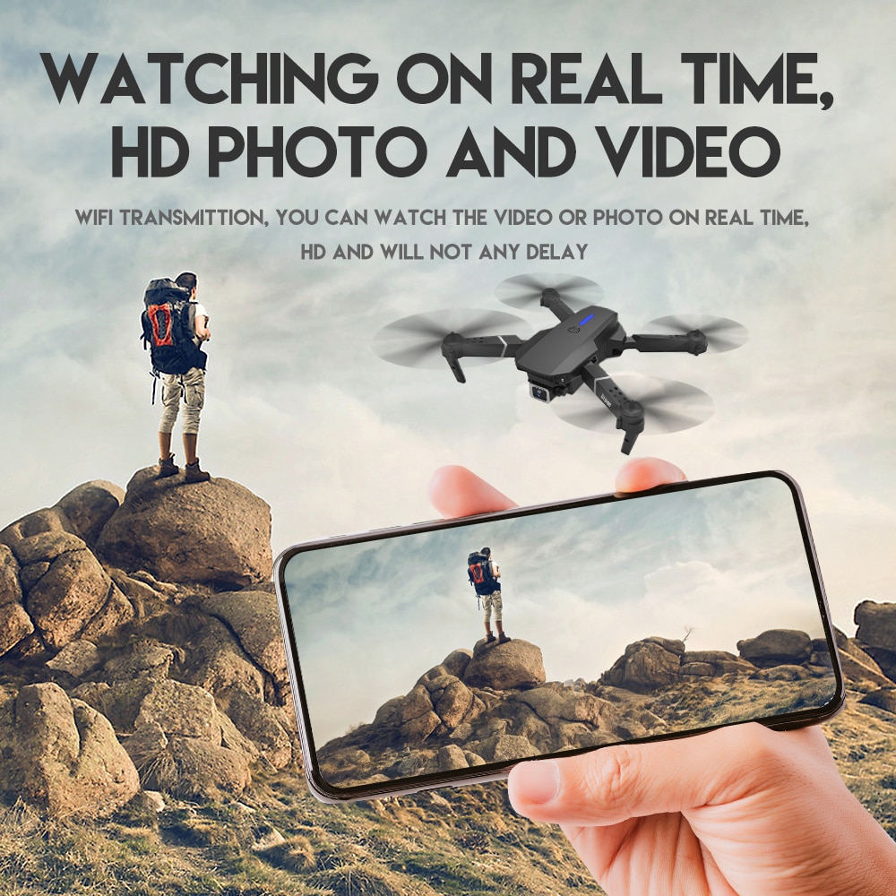 New 2023 E88Pro RC Drone 4K Professinal With 1080P Wide Angle HD Camera Foldable RC Helicopter WIFI FPV Height Hold Gift Toy - Images 9