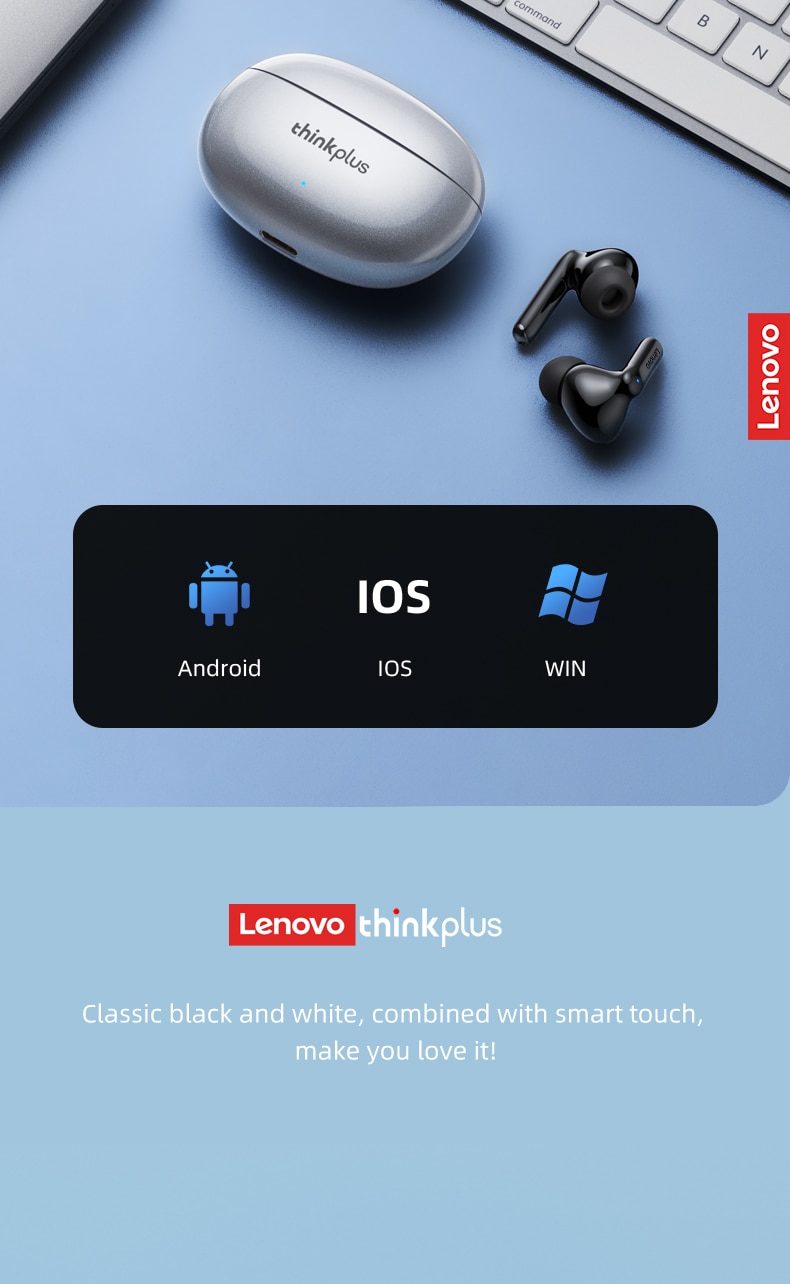 Mới Chính Hãng Lenovo XT88 TWS Tai Nghe Chụp Tai Không Dây Bluetooth 5.3 Âm Thanh Nổi Kép Giảm Tiếng Ồn Bass Điều Khiển Cảm Ứng Tai Nghe Chờ Dài - Ảnh 20