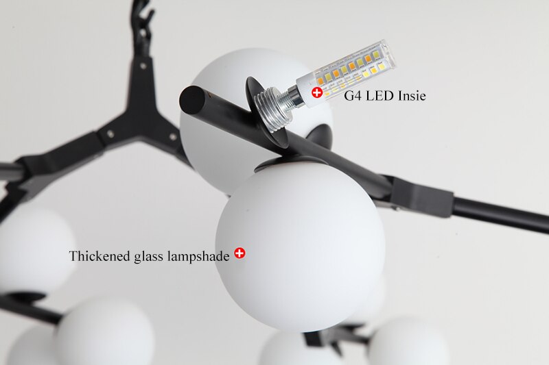 Nordic Black Gold Pendant Light Glass Led Chandelier Living Room Decoration Dining Room Bedroom Indoor Lighting - Images 5