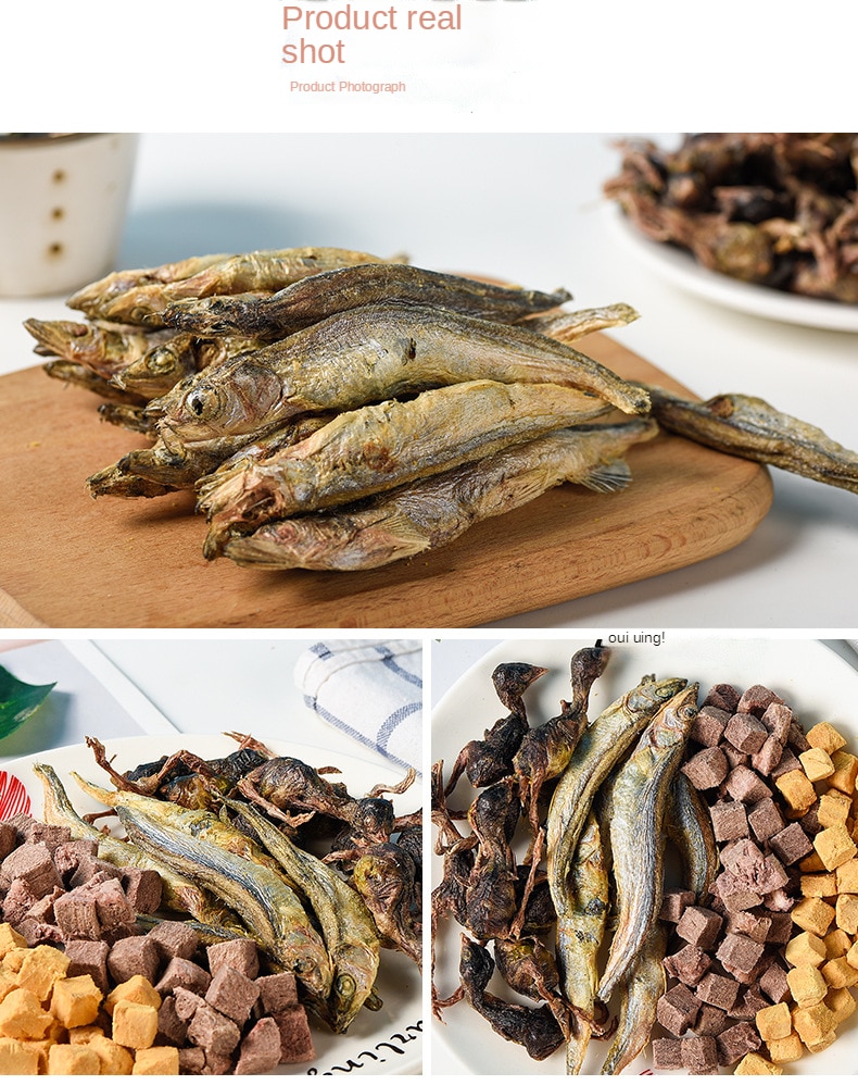 Đồ ăn vặt đông khô cho thú cưng cá mùa xuân đồ ăn nhẹ cho chó mèo có hạt cá mùa xuân thịt đông khô - Ảnh 8