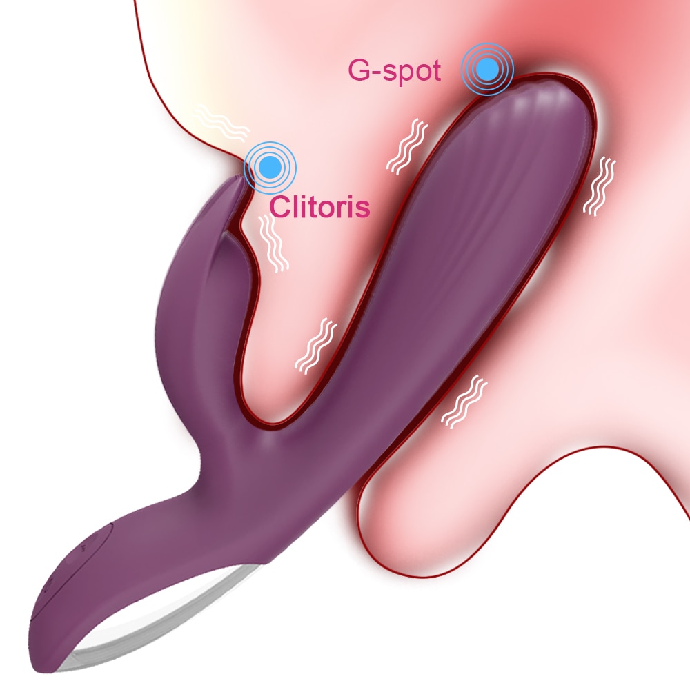 Powerful G Spot Rabbit Vibrator Female Clitoris Nipple Dual Stimulator Massager 2 in 1 Dildo Sex Toys Shop Adult Goods for Women