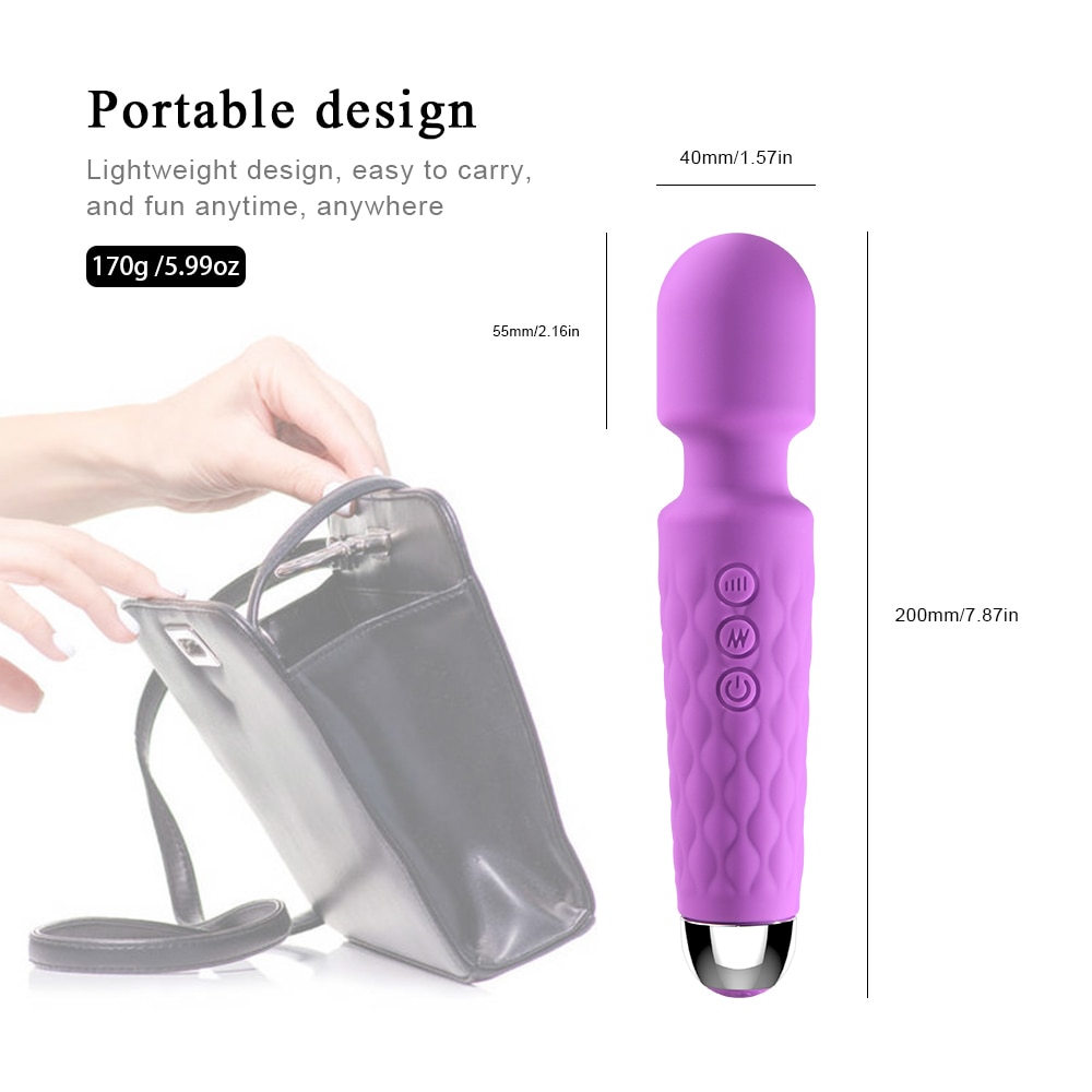 Mạnh Mẽ Cầm Tay Clit Âm Vật Kích Thích Người Lớn Cá Nhân Silicone Đồ Chơi Tình Dục Magic Av Cây Đũa Phép Máy Massage Rung Dành Cho Nữ Nữ - Ảnh 12