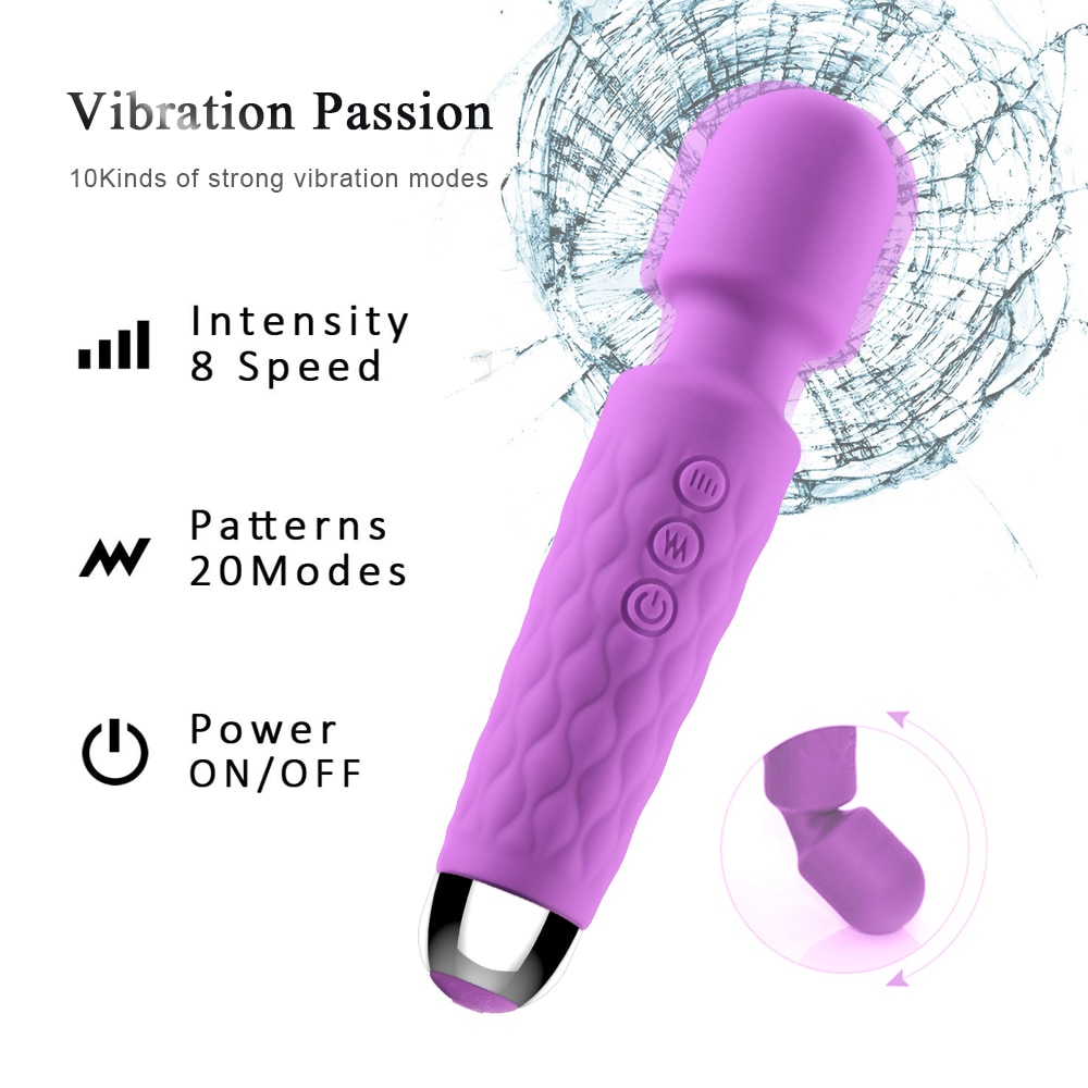 Powerful Handheld Clit Clitoris Stimulation Adult Personal Silicone Sex Toy Magic Av Wand Massager Vibrator for Women Female