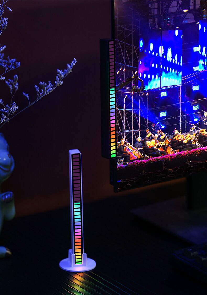 RGB Sound Control Synchronous Rhythm Light Colorful Music Atmosphere Lamp Car Desktop Induction Creative LED Pickup Light - Images 19