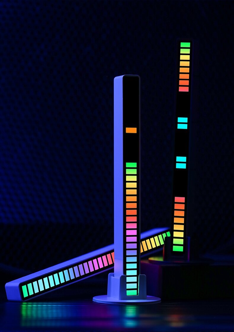 RGB Sound Control Synchronous Rhythm Light Colorful Music Atmosphere Lamp Car Desktop Induction Creative LED Pickup Light - Images 17