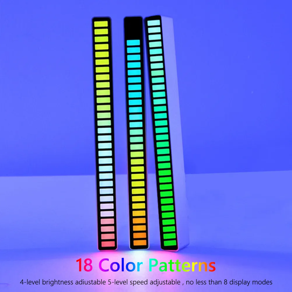 RGB Sound Control Synchronous Rhythm Light Colorful Music Atmosphere Lamp Car Desktop Induction Creative LED Pickup Light
