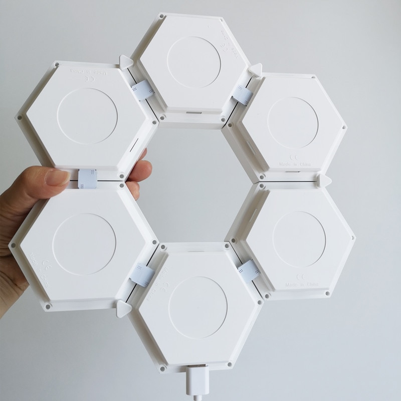 RGBIC Đèn LED Dán Tường Hiện Đại Với Ứng Dụng Thông Minh Điều Khiển Bằng Giọng Nói Tự Làm Đèn Tổ Ong Lục Giác Đèn LED Cho Trò Chơi Máy Tính trang Trí Phòng - Ảnh 12
