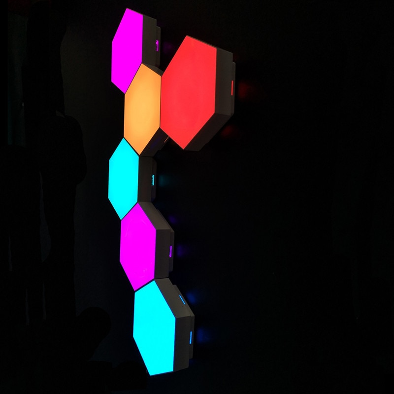 RGBIC Modern LED Wall Lamp With Smart APP Voice Control DIY Hexagonal Honeycomb Lights LED light For Computer Game Room Decor - Images 14