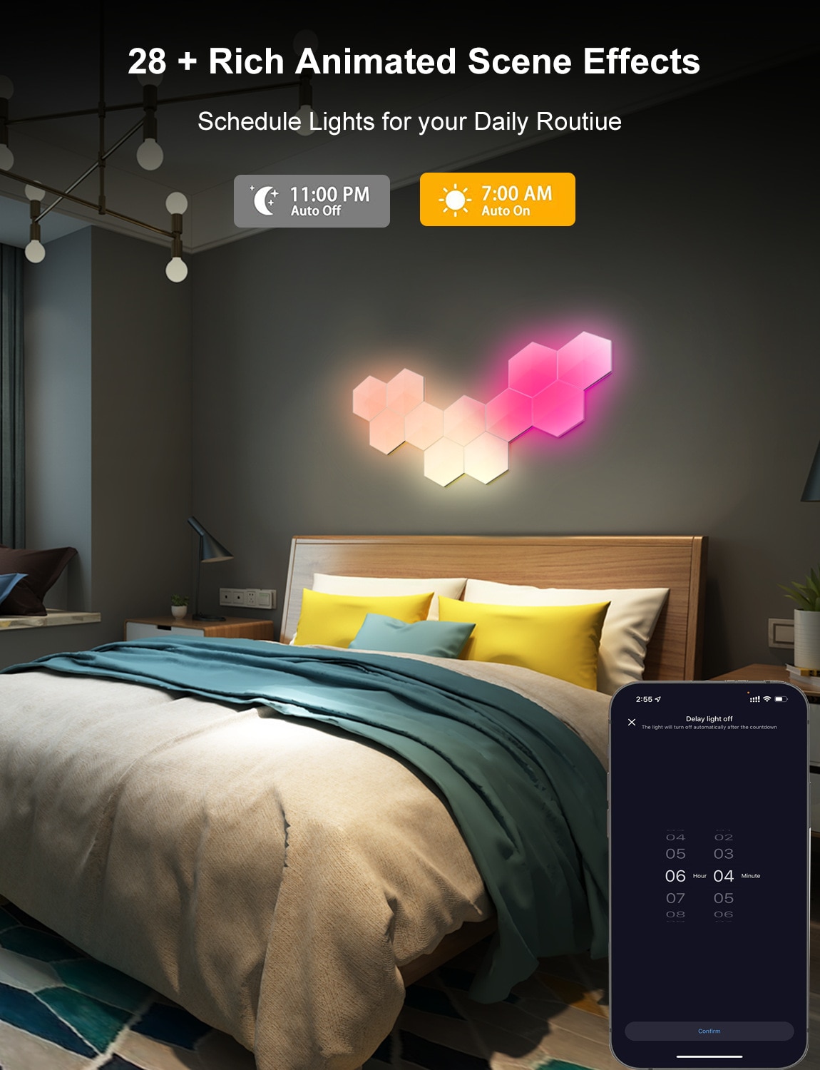 RGBIC Modern LED Wall Lamp With Smart APP Voice Control DIY Hexagonal Honeycomb Lights LED light For Computer Game Room Decor - Images 5