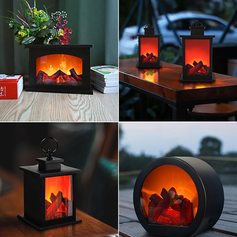 Romantic Led Lamp Simulation Flame Design Fireplace Ornaments For Home Garden Villa Park Decoration Room Decor Night Light Gift - Images 13