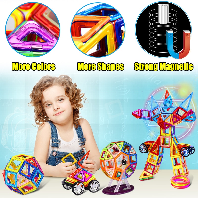 Size Lớn Và Kích Thước Nhỏ Từ Tính Nhà Thiết Kế Nam Châm Khối Xây Dựng Phụ Kiện Giáo Dục Hàm Tạo Đồ Chơi Cho Trẻ Em - Ảnh 5