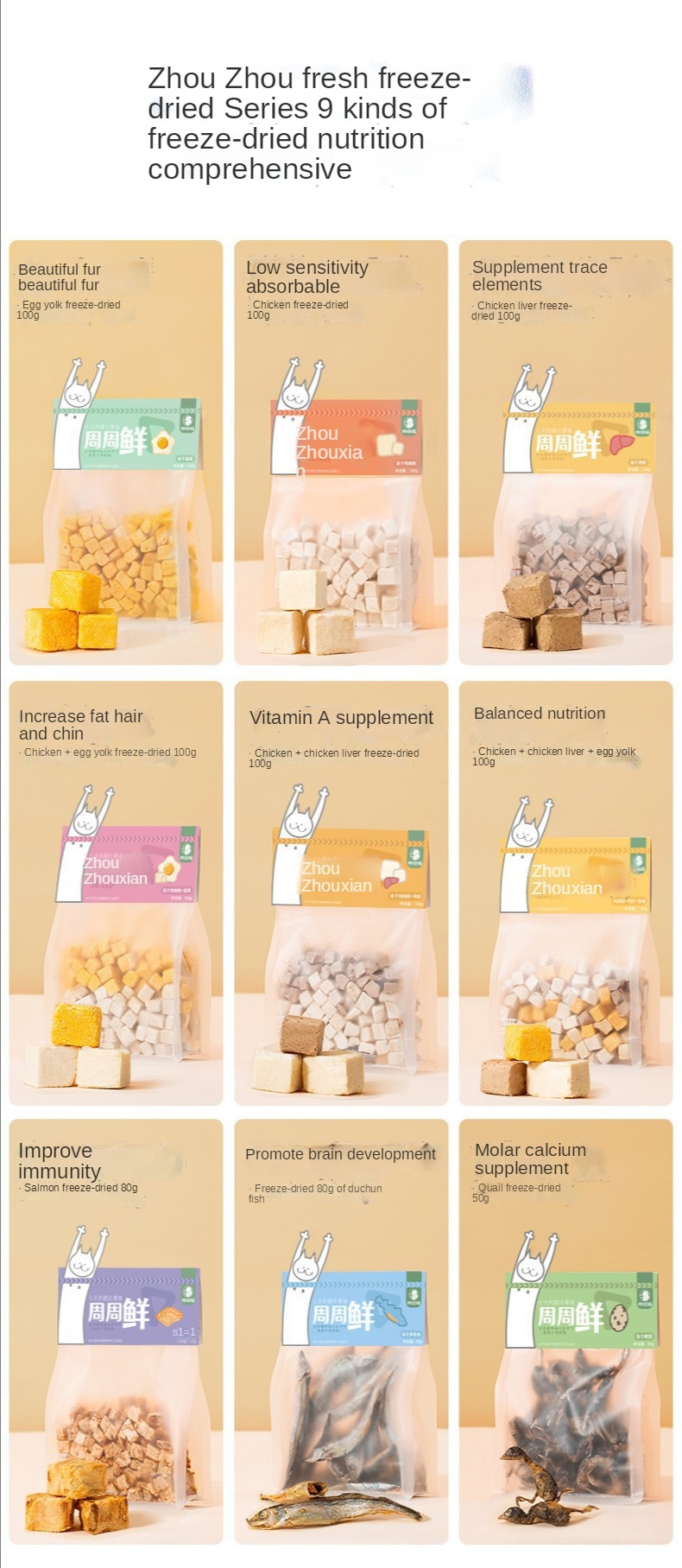 Đồ ăn vặt, hột gà đông khô, ức gà cưng, trứng cút, cá vàng, thức ăn khô cho mèo con, chó con và mèo - Ảnh 3