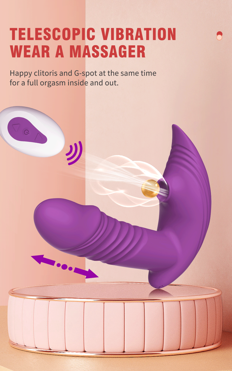 Sucking Vibrators for women Wireless Remote Control Telescopic Vibrating Clit Sucker Sex Toys for Women Female Masturbation - Ảnh 1