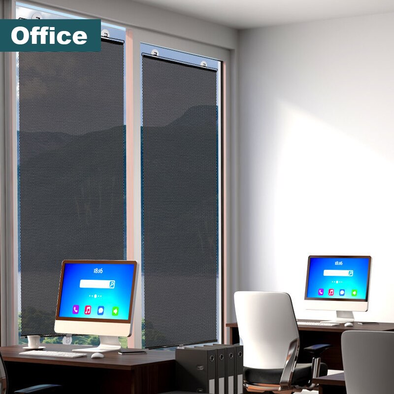 Universal Roller Blinds Suction Cup Sunshade Blackout Curtain Car Bedroom Kitchen Office Windows Sun-shading Nail-free Sun Blind - Images 12