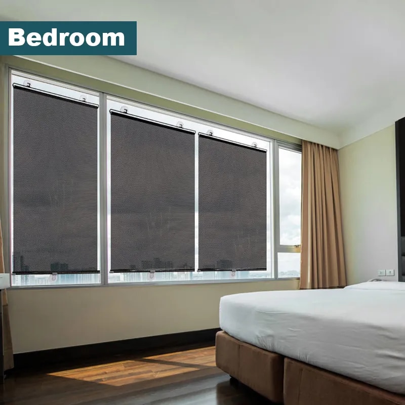 Universal Roller Blinds Suction Cup Sunshade Blackout Curtain Car Bedroom Kitchen Office Windows Sun-shading Nail-free Sun Blind