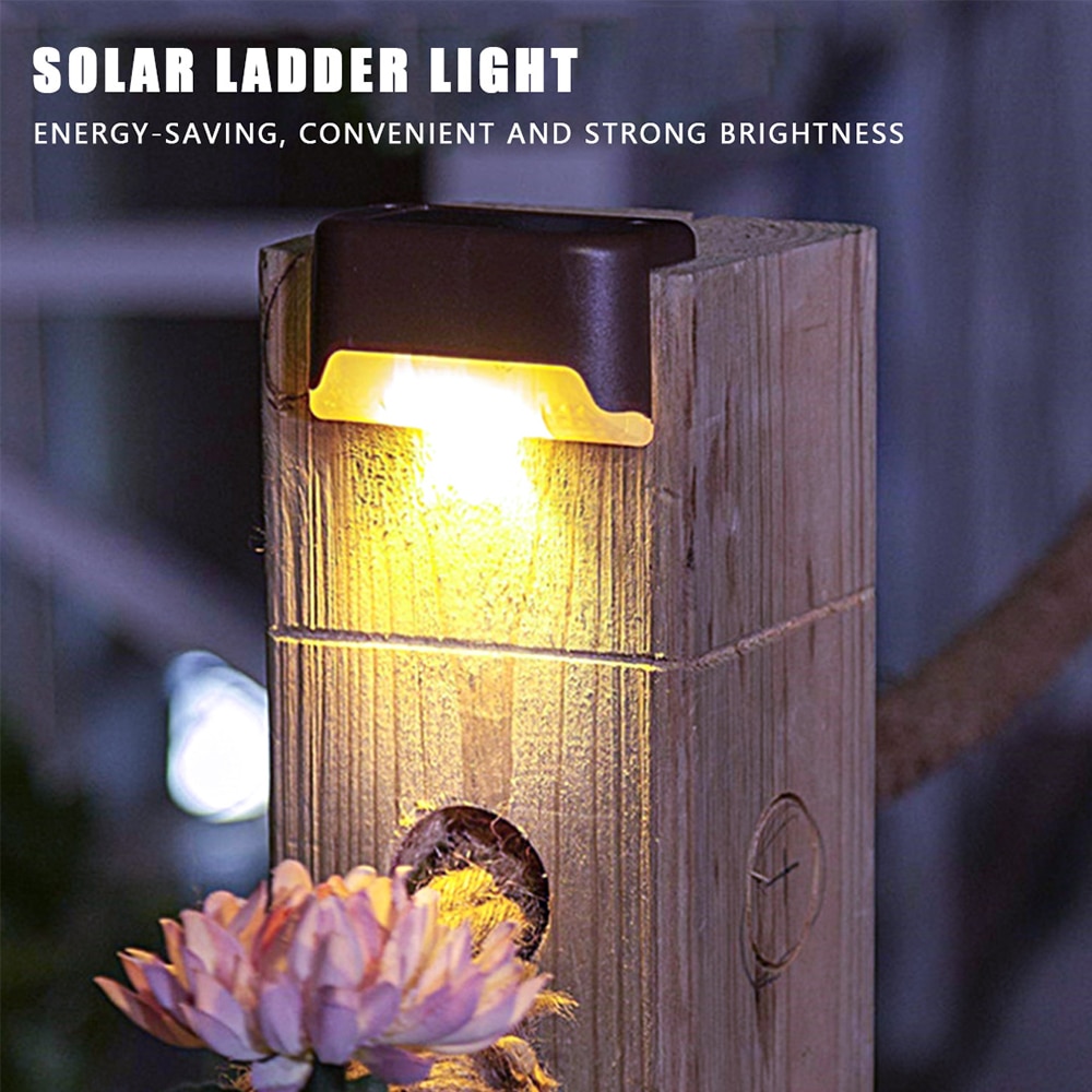 Warm White LED Solar Step Lamp Path Stair Outdoor Garden Lights Waterproof Balcony Light Decoration for Patio Stair Fence Light - Images 13