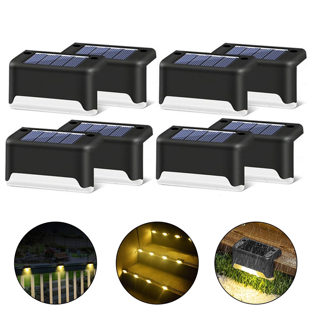 Warm White LED Solar Step Lamp Path Stair Outdoor Garden Lights Waterproof Balcony Light Decoration for Patio Stair Fence Light - Images 5
