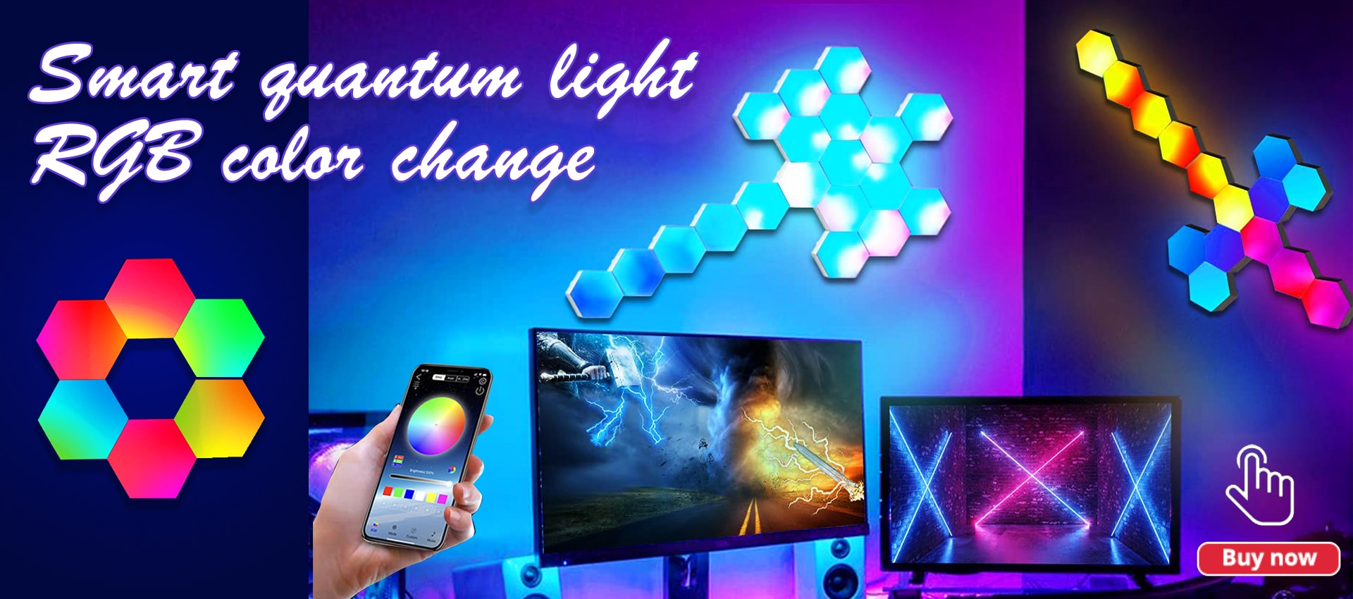 WiFi Smart LED Light Bar RGB Atmosphere Light Music Synchronization 12 Modes TV Wall Computer Game Room Decoration Night Light - Images 3
