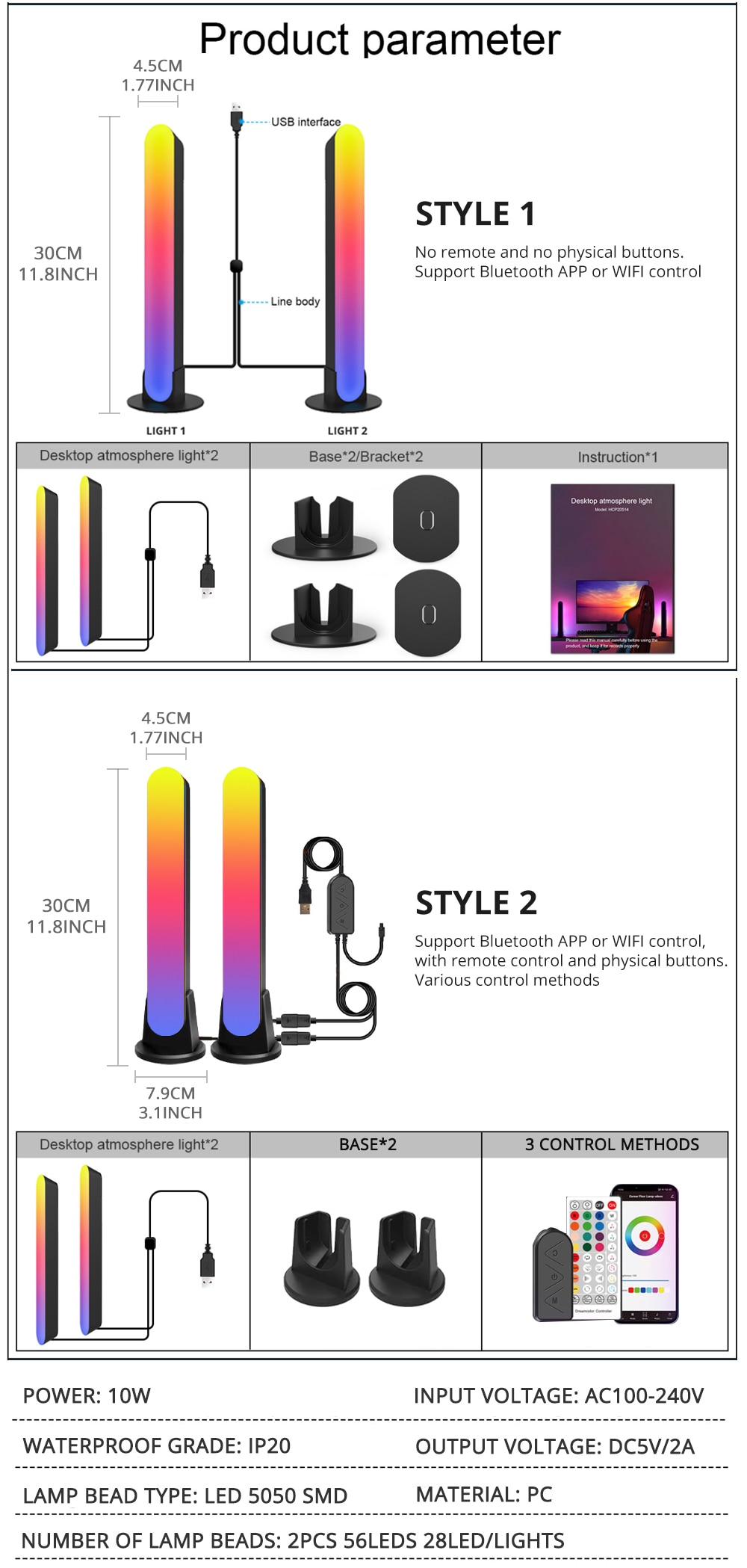 WiFi Smart LED Light Bar RGB Atmosphere Light Music Synchronization 12 Modes TV Wall Computer Game Room Decoration Night Light - Images 6