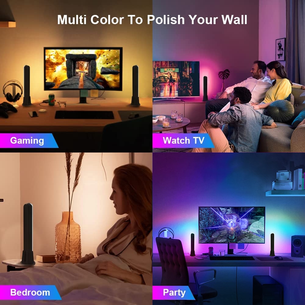 WiFi Smart LED Light Bar RGB Atmosphere Light Music Synchronization 12 Modes TV Wall Computer Game Room Decoration Night Light - Images 16