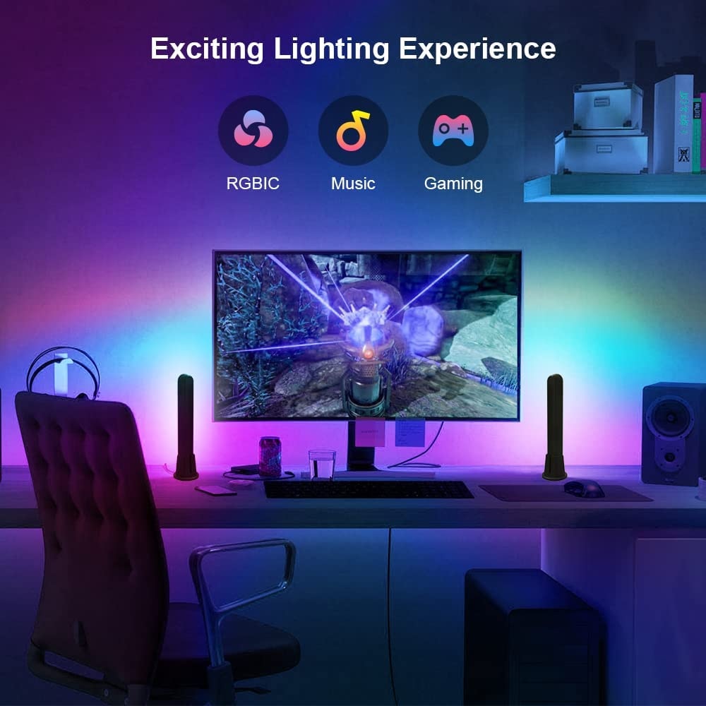 WiFi Smart LED Light Bar RGB Atmosphere Light Music Synchronization 12 Modes TV Wall Computer Game Room Decoration Night Light - Images 15