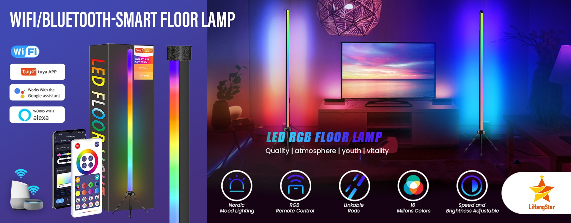 WiFi Thông Minh LED Thanh Ánh Sáng RGB Khí Quyển Ánh Sáng Âm Nhạc Đồng Bộ 12 Chế Độ Treo Tường TV Máy Tính Trang Trí Phòng Đèn Ngủ - Ảnh 2