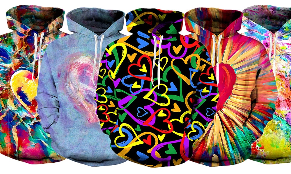 Women 2 Piece Sets Spring Autumn New Love Graffiti 3D Printed Hooded Pullover+Long Pants Oversized Hoodies Female Clothing - imaget 1