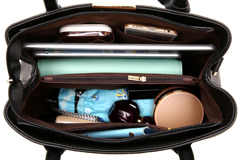 Phụ Nữ Da PU Túi Xách Nữ Lớn Túi Tote Nữ Vuông Đeo Vai Bolsas Mi Sắc Thời Trang Mới Túi Đeo Chéo - Ảnh 34