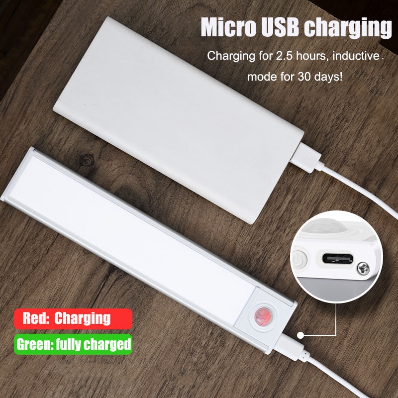 Xiaomi Đèn Ngủ Cảm Biến Chuyển Động LED Không Dây Sạc USB Đèn Tường 3 Màu Mờ Đèn Ngủ Trang Trí Tủ Phòng Ngủ