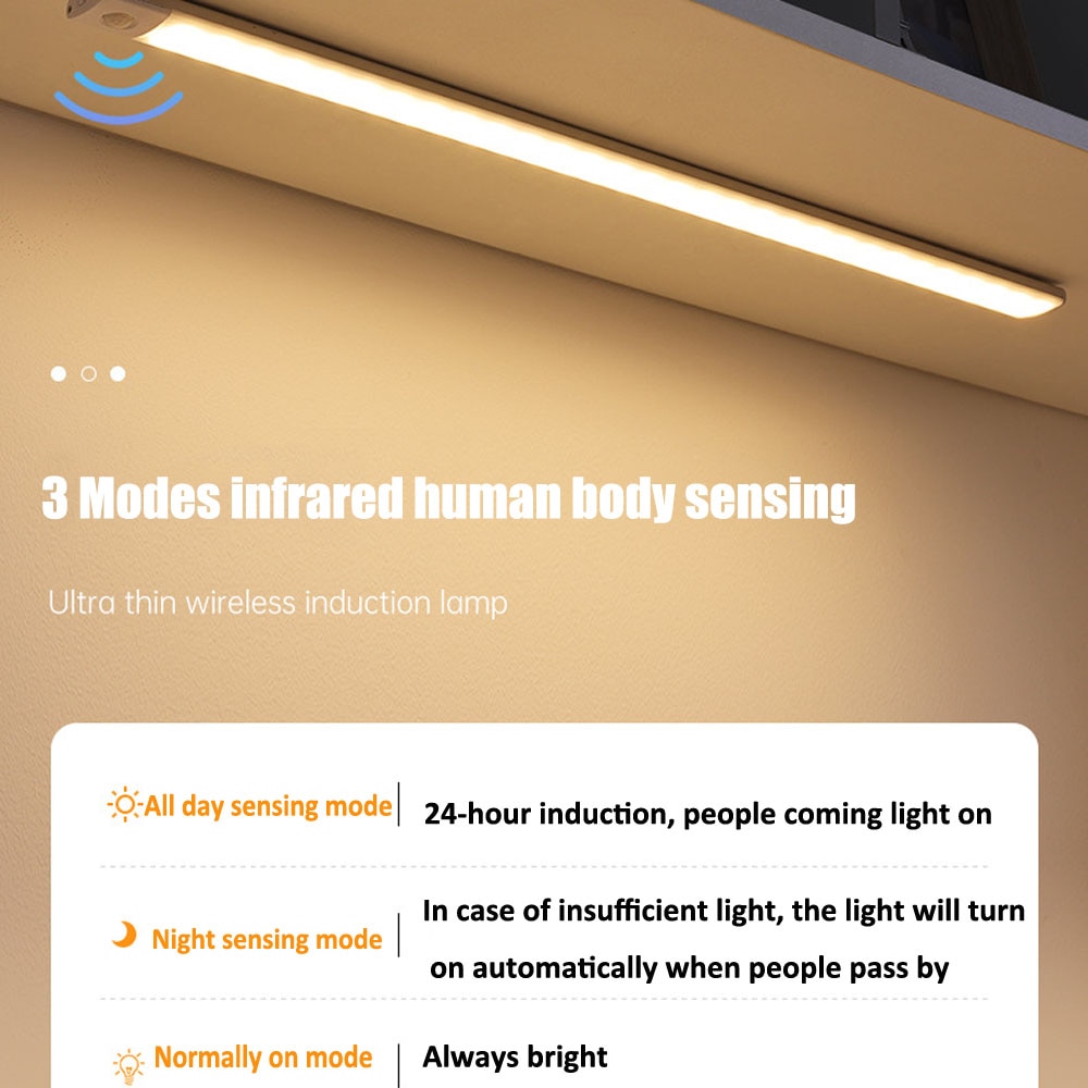 Xiaomi Night Light Motion Sensor Wireless LED USB Rechargeable Wall Lamp 3 Colors Dimming Night Lamp Decoration Bedroom Cabinet - Images 18