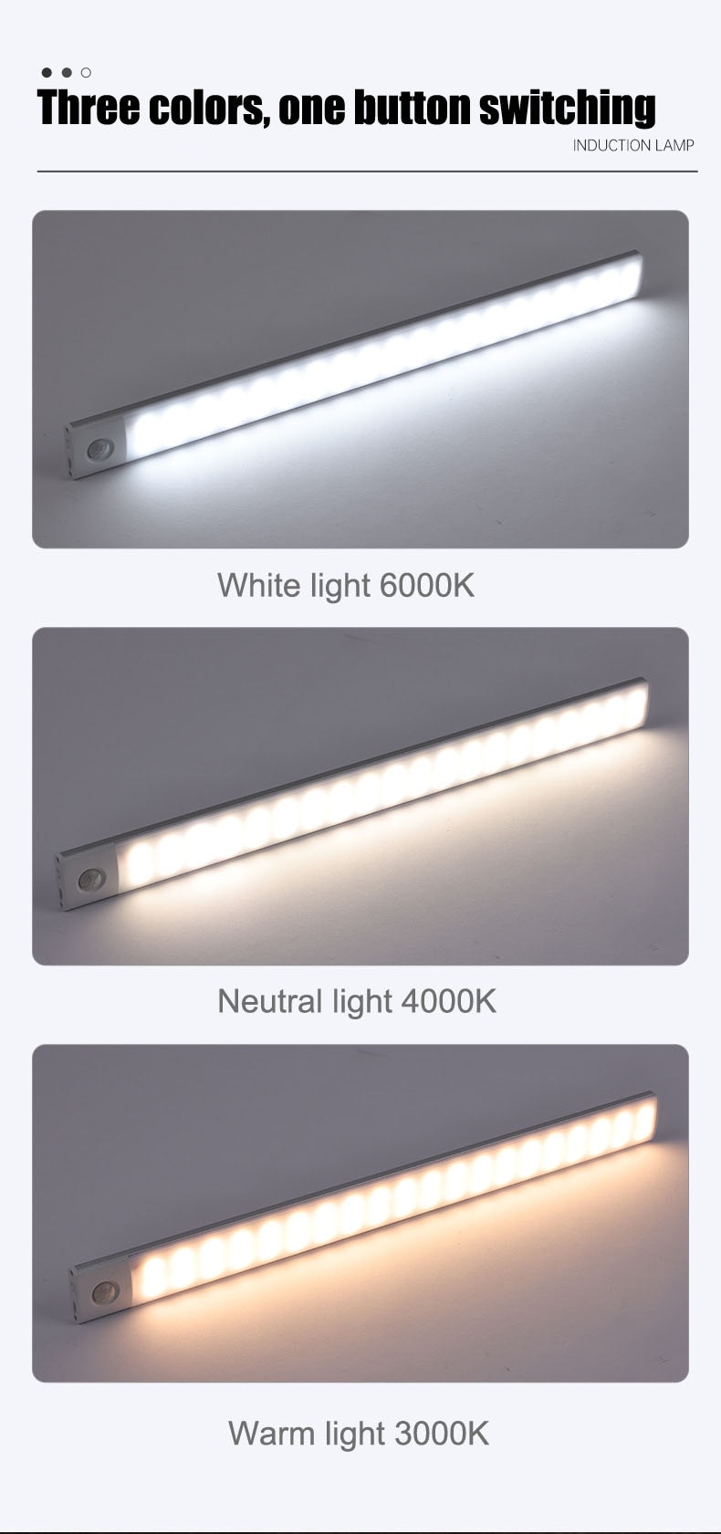 Xiaomi Night Light Motion Sensor Wireless LED USB Rechargeable Wall Lamp 3 Colors Dimming Night Lamp Decoration Bedroom Cabinet - Images 15