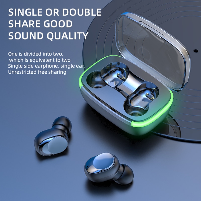 Tai nghe Bluetooth Y60 Fone 5.1 Tai nghe không dây TWS có màn hình LED Tai nghe âm thanh nổi Tai nghe điều khiển cảm ứng Giảm tiếng ồn - Ảnh 6