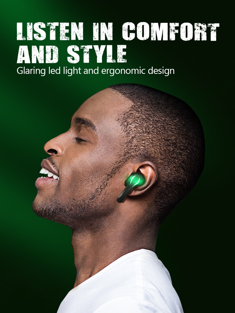Zime Winner Gaming Earbuds 65ms Low Latency TWS Bluetooth Earphone with Mic Bass Audio Sound Positioning PUBG Wireless Headset