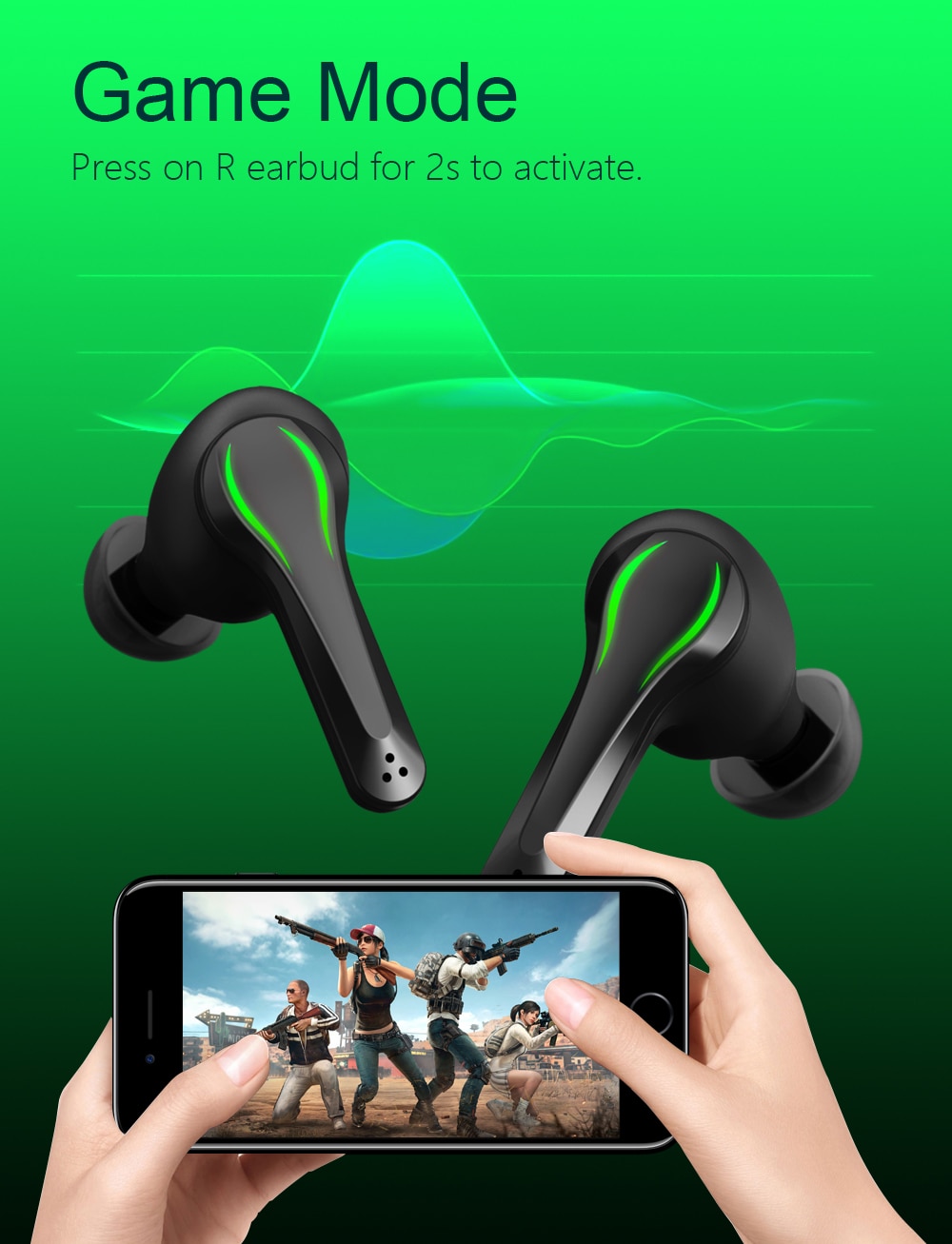 Zime Winner Gaming Earbuds 65ms Low Latency TWS Bluetooth Earphone with Mic Bass Audio Sound Positioning PUBG Wireless Headset - Images 3