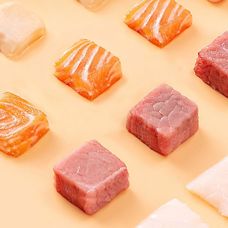 간식류, 동결건조닭과립, 애완용 닭가슴살, 메추리알, 노란물고기, 건어물, 새끼고양이, 강아지사료