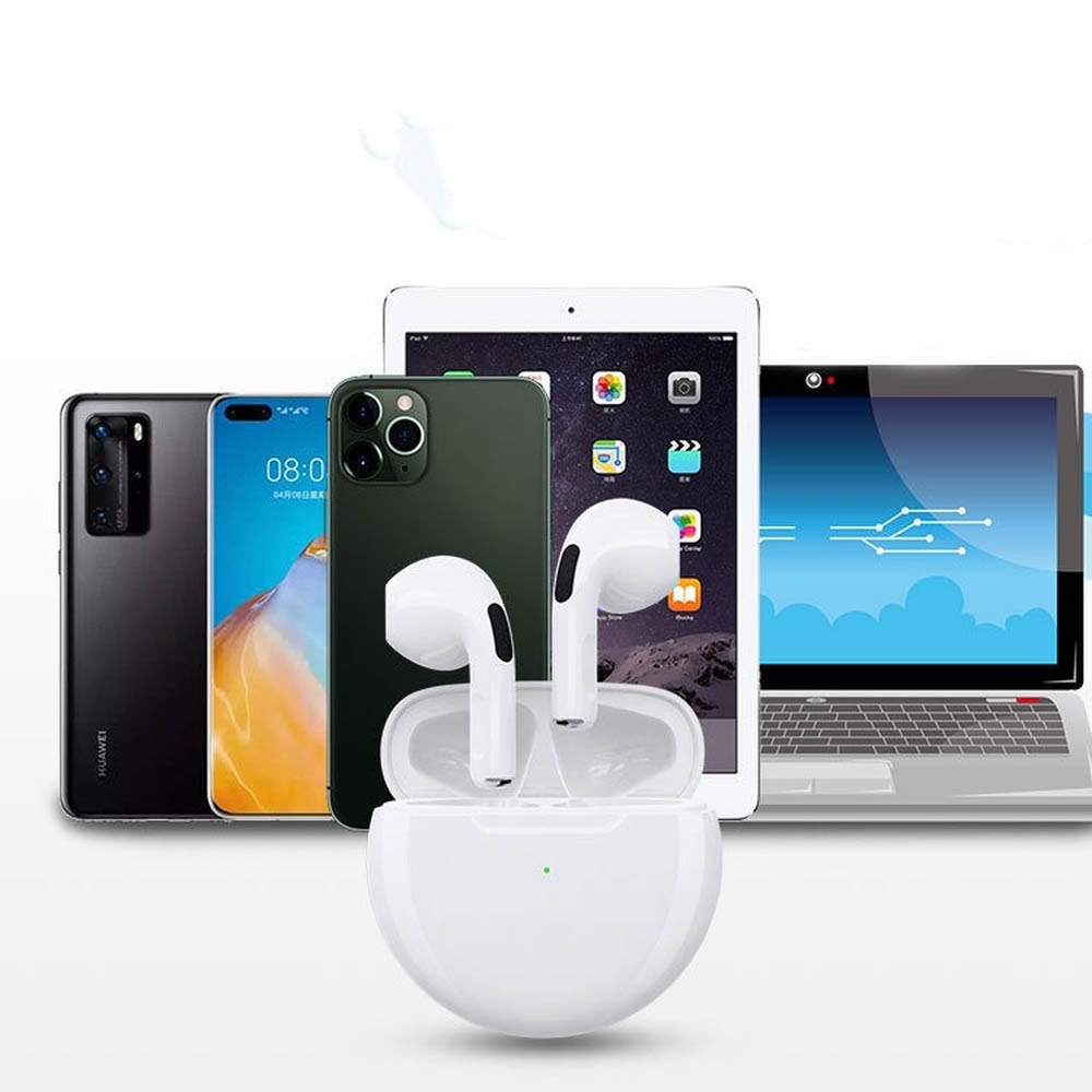 기존 Air Pro 6 TWS 무선 블루투스 이어폰 Xiaomi Android Apple iPhone 헤드폰 용 미니 포드 이어 버드 Earpod 헤드셋