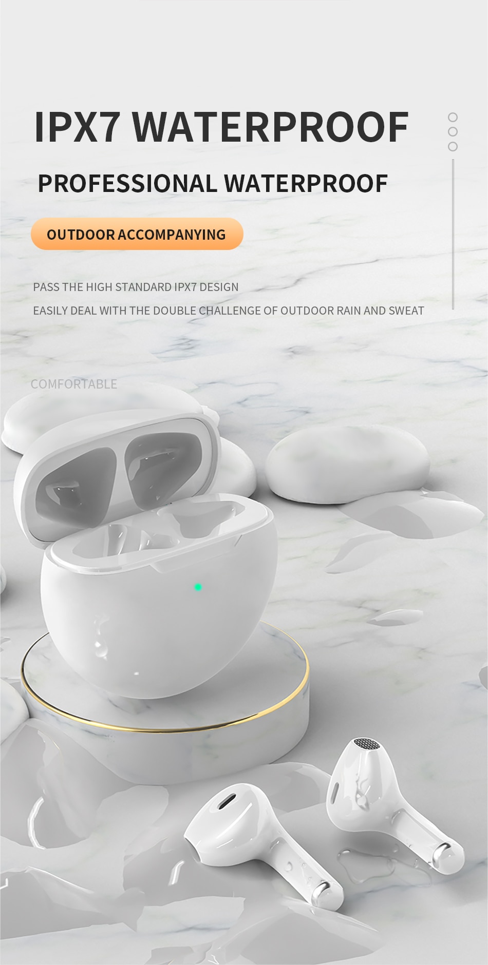기존 Air Pro 6 TWS 무선 블루투스 이어폰 Xiaomi Android Apple iPhone 헤드폰 용 미니 포드 이어 버드 Earpod 헤드셋 - imaget 9