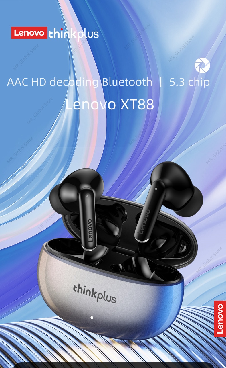새로운 원본 lenovo xt88 tws 무선 이어폰 블루투스 5.3 듀얼 스테레오 소음 감소 저음 터치 컨트롤 긴 대기 헤드셋 - imaget 6 새로운 원본 lenovo xt88 tws 무선 이어폰 블루투스 5.3 듀얼 스테레오 소음 감소 저음 터치 컨트롤 긴 대기 헤드셋 - imaget 6