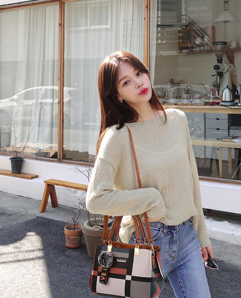여성을위한 럭셔리 빈티지 어깨 가방 멀티 포켓 Pu 가죽 크로스 바디 백 메신저 핸드백 토트 지갑 bolsa feminina - imaget 7