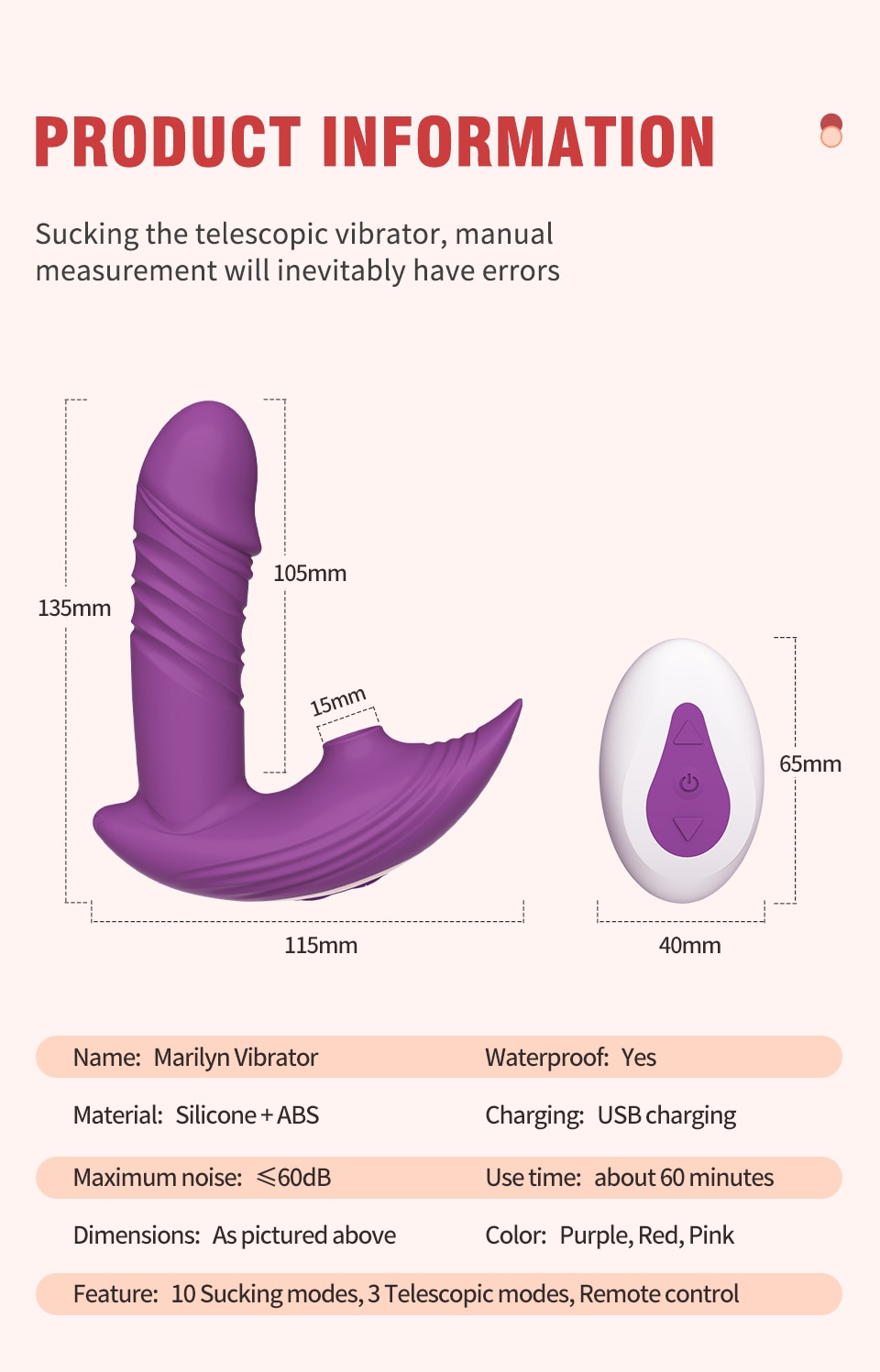 여성을위한 빠는 진동기 무선 원격 제어 텔레스코픽 진동 Clit Sucker 섹스 토이 for 여성 여성 자위 - imaget 12 여성을위한 빠는 진동기 무선 원격 제어 텔레스코픽 진동 Clit Sucker 섹스 토이 for 여성 여성 자위 - imaget 12
